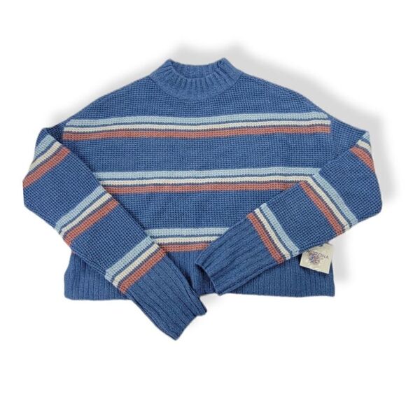 Arizona Blue Stripe cropped sweater Large Juniors - Picture 2 of 2
